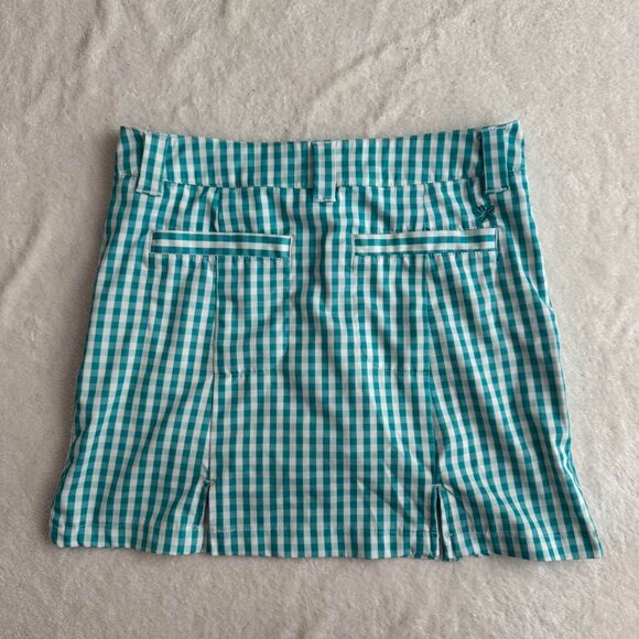 blue and white gingham sport skort - Picture 5 of 8